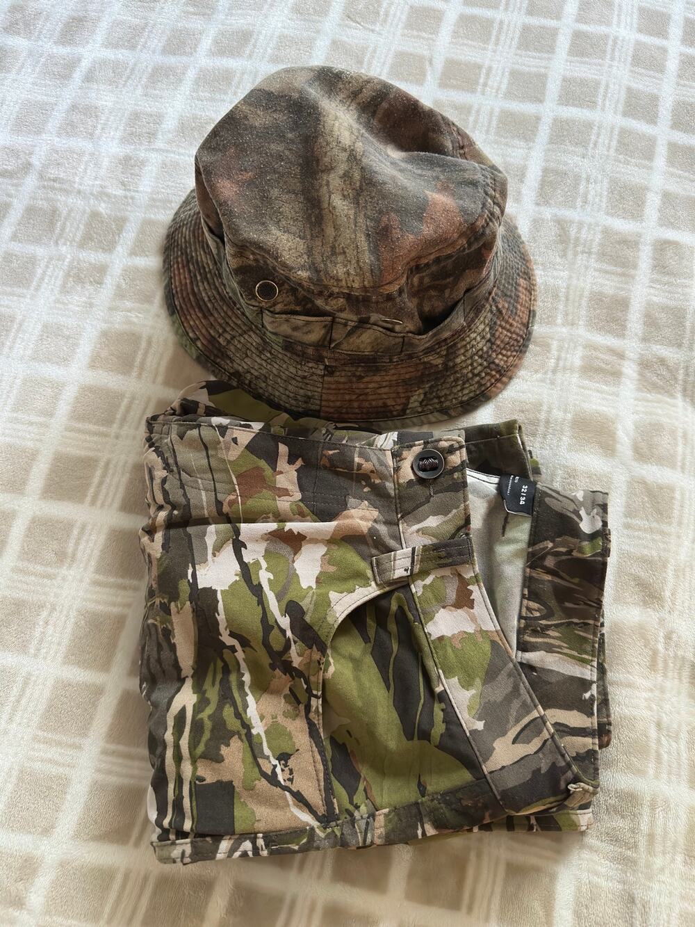 Under Armour Hunt Camo Pants 32/34 & Outdoor Cap Hat Lot Set
